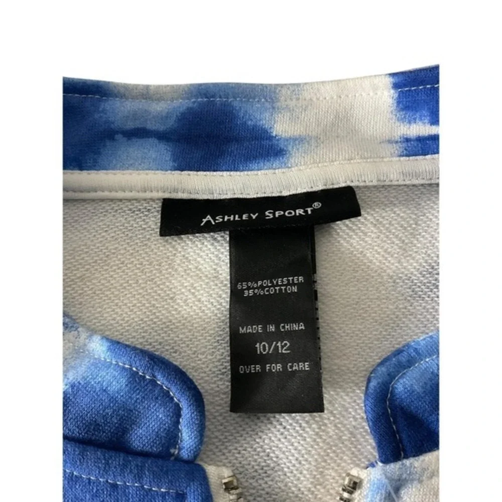 Ashley Sport Women Blue Tie Dye Tracksuit Set Zip‎ Jacket Cropped Joggers 10/12